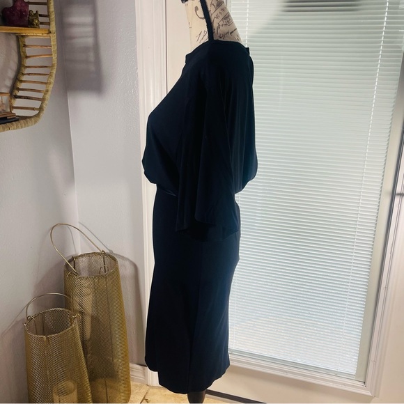 Givenchy Black Open Back Knee Length Tee Shirt Bodycon Viscose Dress Size 6 - Picture 3 of 16